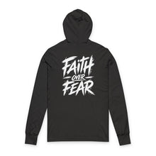 Load image into Gallery viewer, Faith Over Fear Hoodie Tee — Inspirational Long Sleeve Hooded Shirt