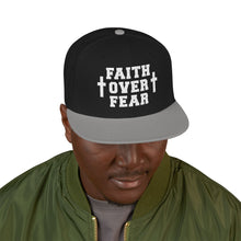 Load image into Gallery viewer, Snapback Hat — "Faith Over Fear" Embroidered Cross Cap