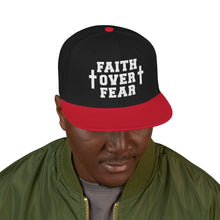 Load image into Gallery viewer, Snapback Hat — "Faith Over Fear" Embroidered Cross Cap