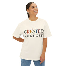 Load image into Gallery viewer, Created With A Purpose Tee — Christian Inspirational Oversized Boxy T‑Shirt