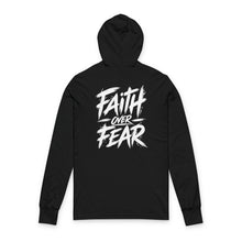 Load image into Gallery viewer, Faith Over Fear Hoodie Tee — Inspirational Long Sleeve Hooded Shirt