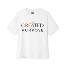 Load image into Gallery viewer, Created With A Purpose Tee — Christian Inspirational Oversized Boxy T‑Shirt
