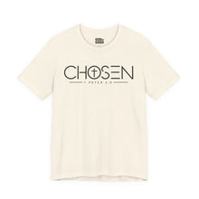 Load image into Gallery viewer, Chosen Christian T-Shirt — "Chosen" with Cross &amp; 1 Peter 2:9 Faith Tee