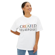 Load image into Gallery viewer, Created With A Purpose Tee — Christian Inspirational Oversized Boxy T‑Shirt