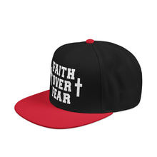 Load image into Gallery viewer, Snapback Hat — "Faith Over Fear" Embroidered Cross Cap