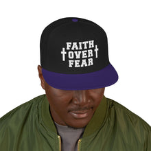 Load image into Gallery viewer, Snapback Hat — "Faith Over Fear" Embroidered Cross Cap